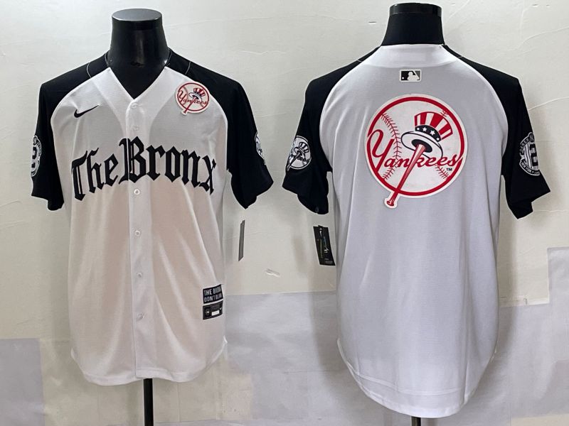 Men 2025 New York Yankees Blank White black Five generations Joint Name Nike MLB Jersey style 6232